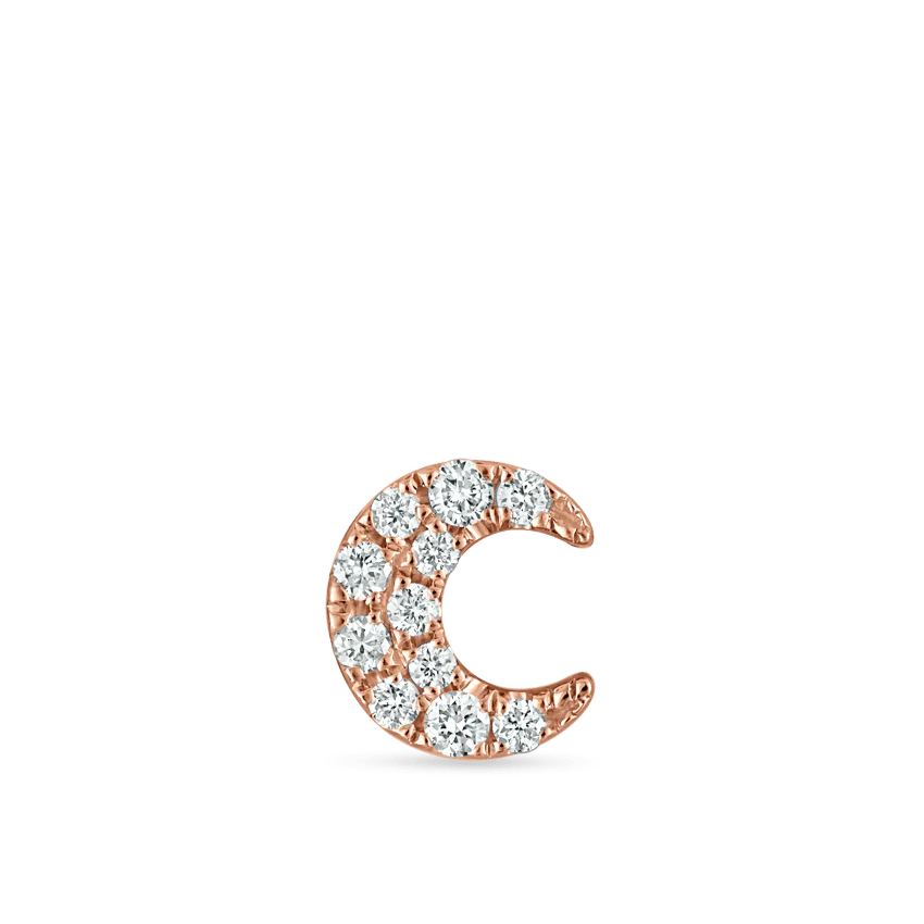 Diamond Moon Stud Earring - Image 20