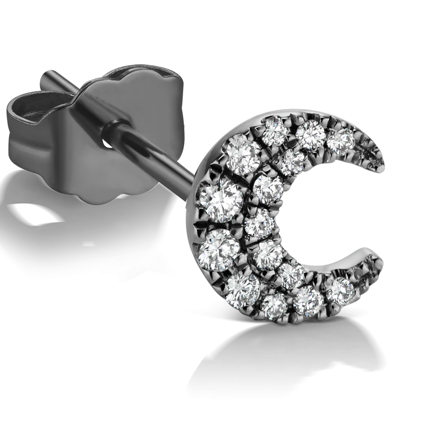 Diamond Moon Stud Earring - Image 28