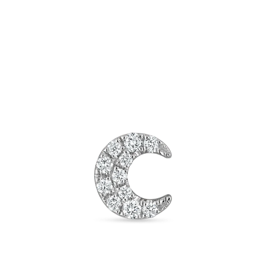 Diamond Moon Stud Earring - Image 5