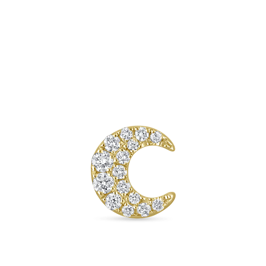 Diamond Moon Threaded Stud Earring - Image 21