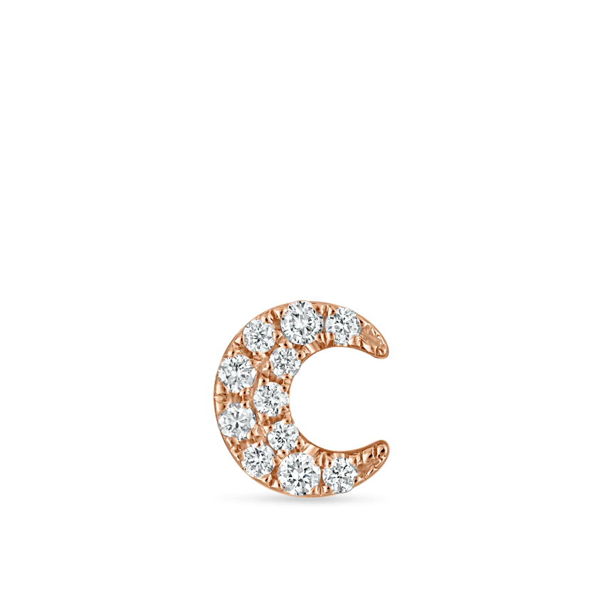 Diamond Moon Threaded Stud Earring - Image 26