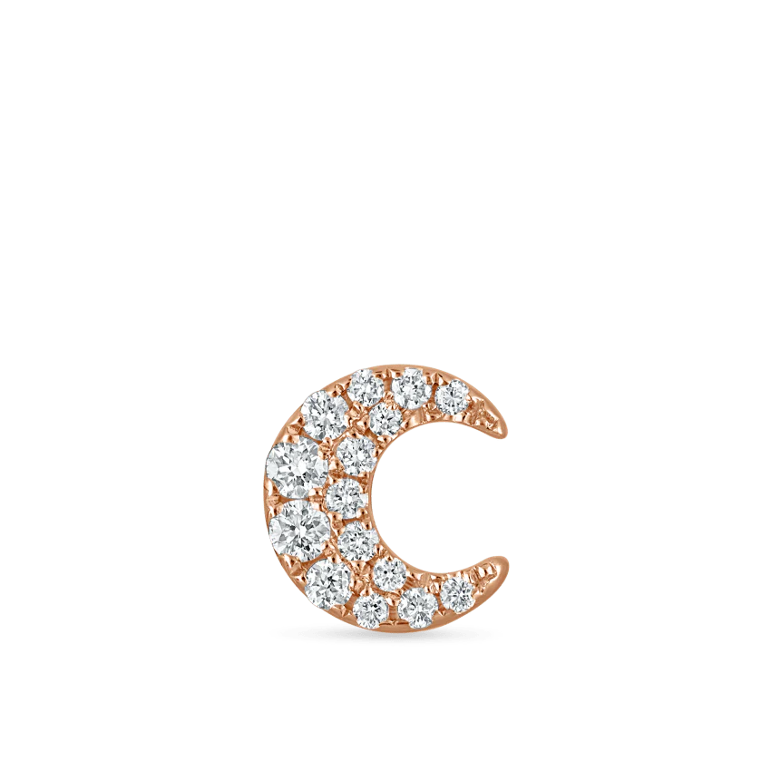 Diamond Moon Threaded Stud Earring - Image 31