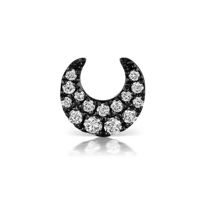 Diamond Moon Threaded Stud Earring - Image 34