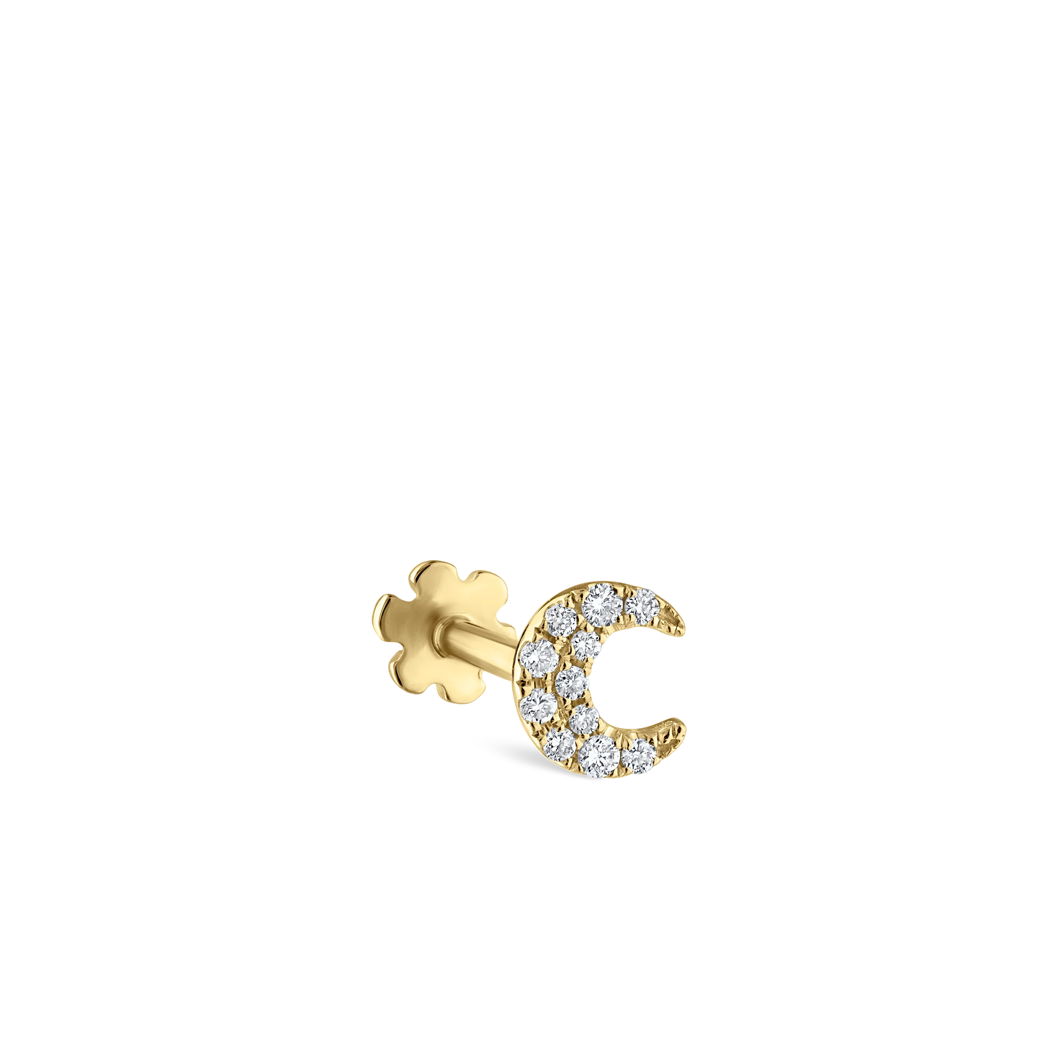 Diamond Moon Threaded Stud Earring - Image 35