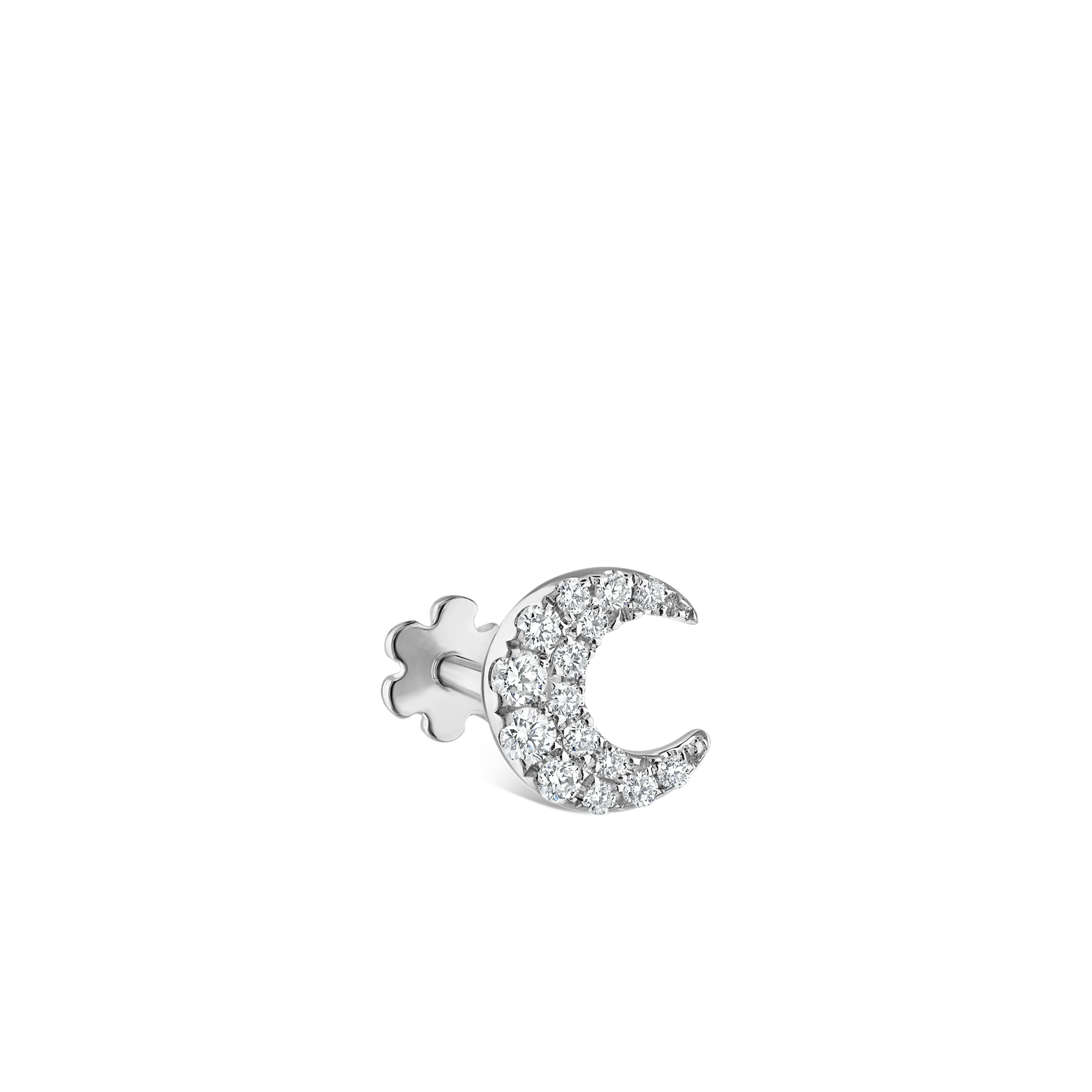Diamond Moon Threaded Stud Earring - Image 39