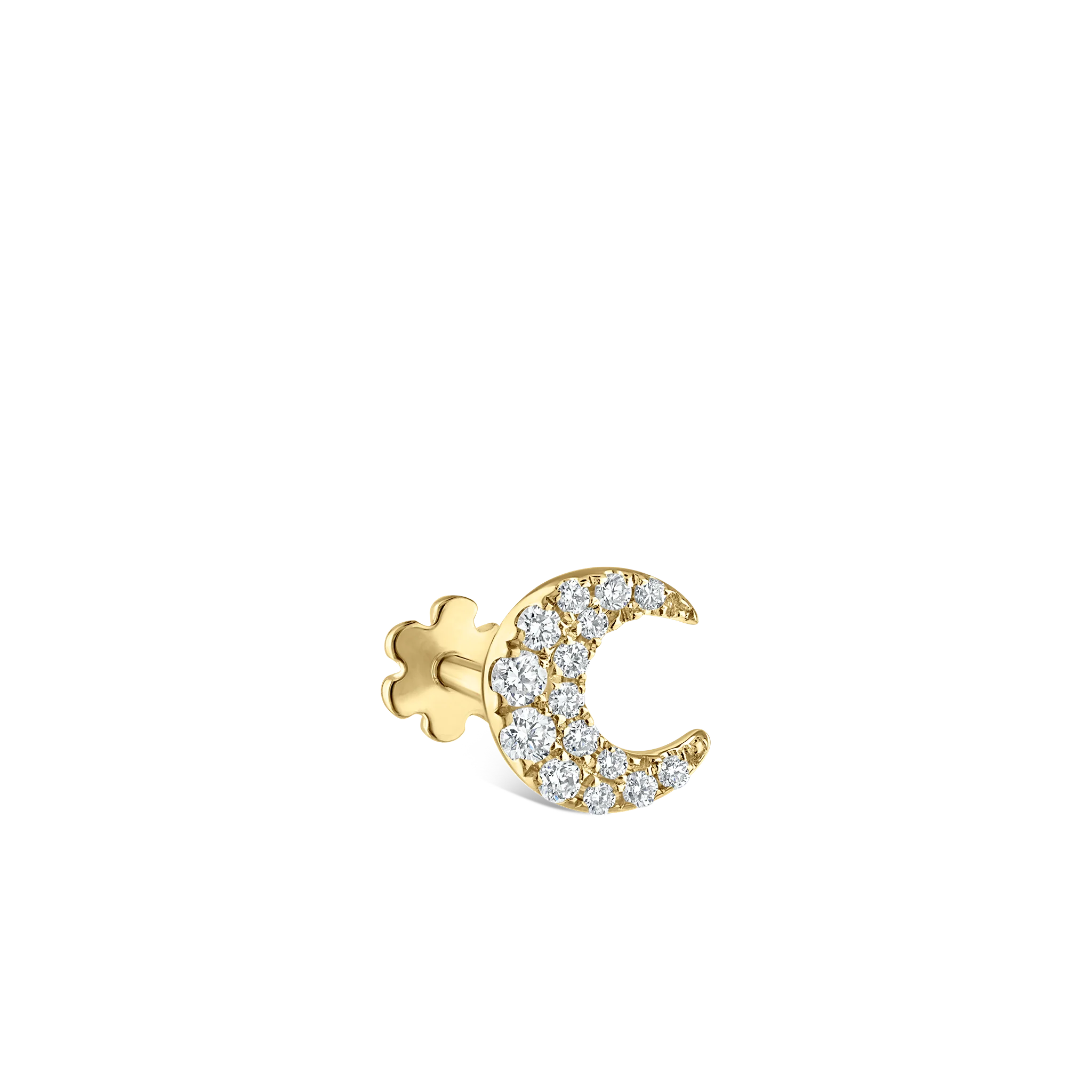 Diamond Moon Threaded Stud Earring - Image 42