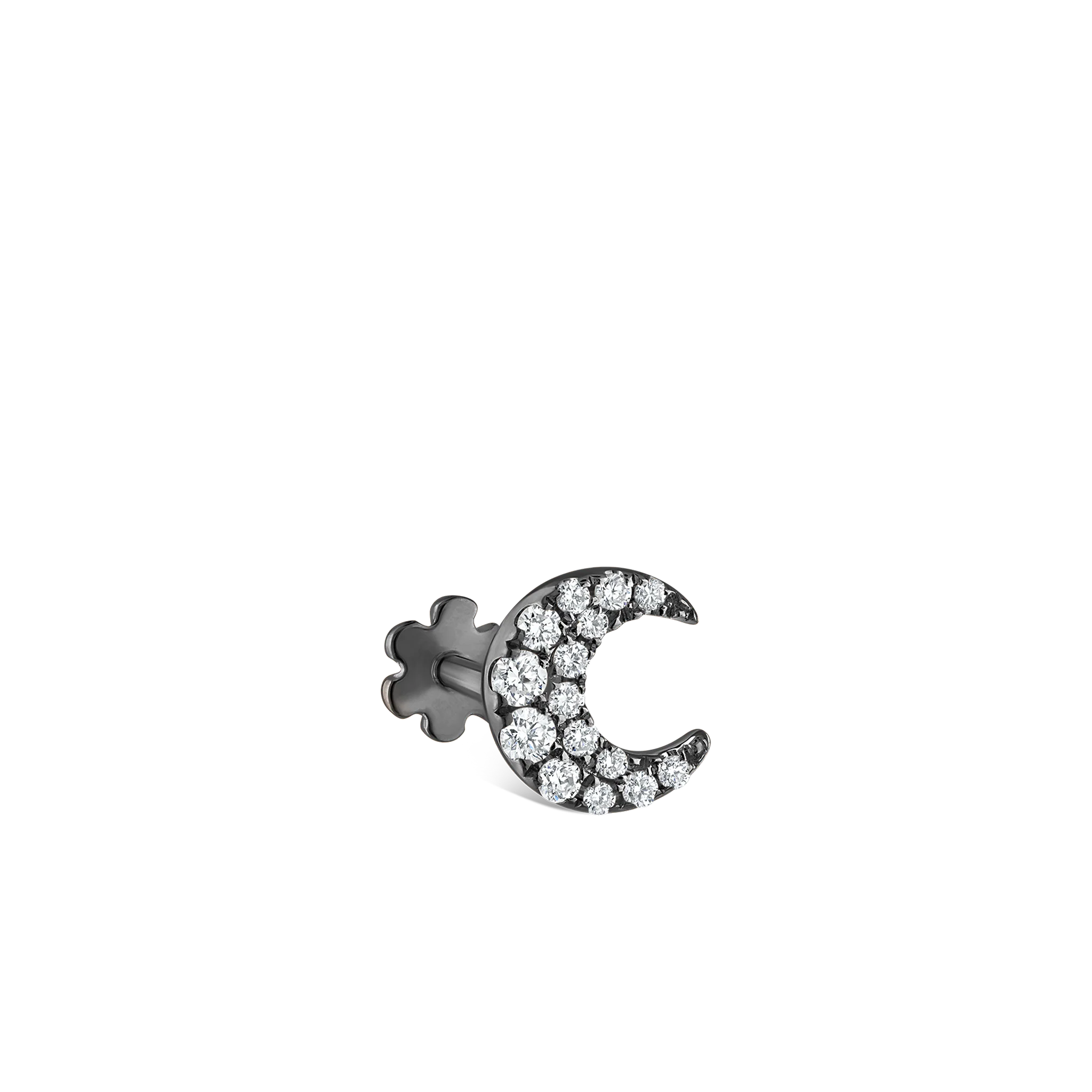 Diamond Moon Threaded Stud Earring - Image 44