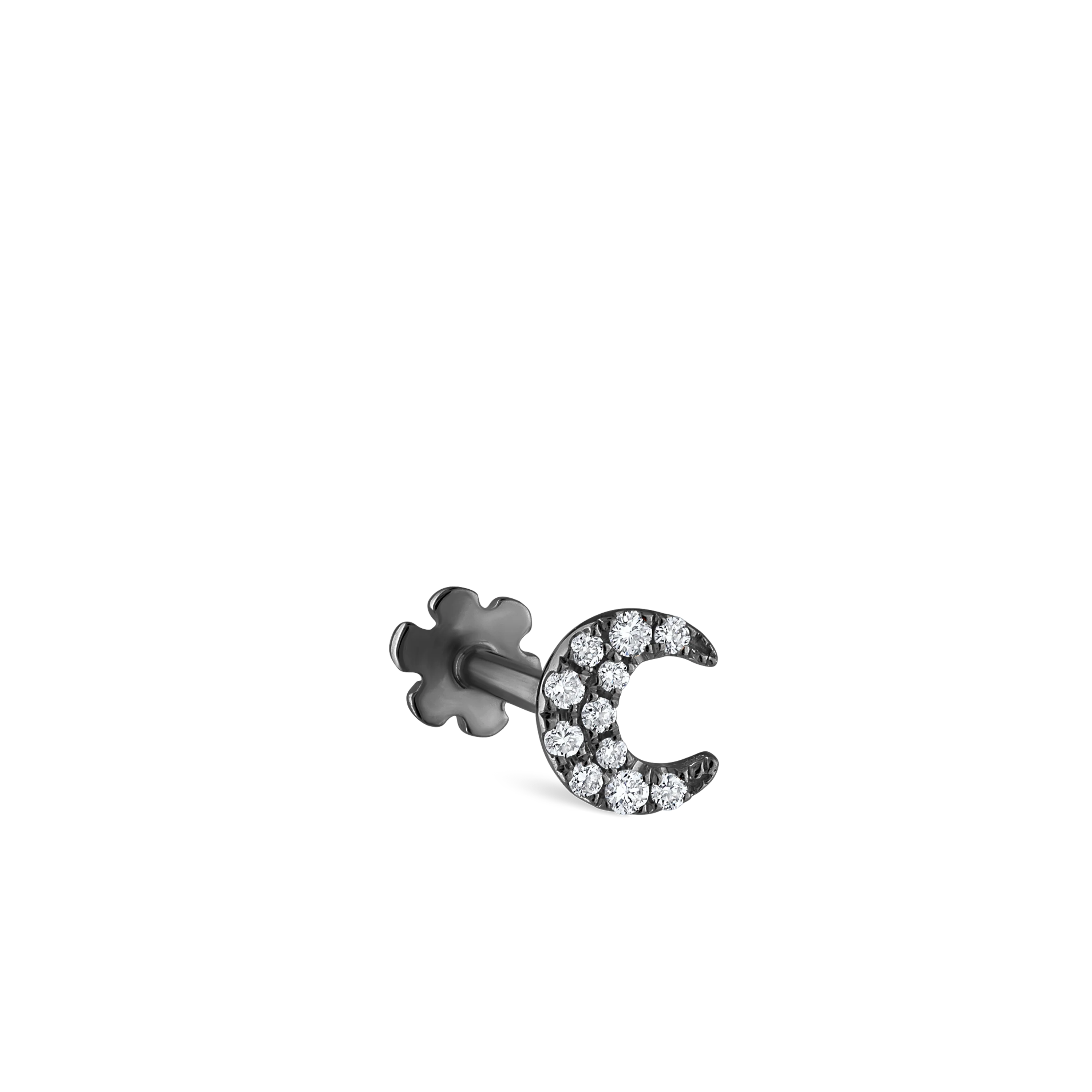 Diamond Moon Threaded Stud Earring - Image 45