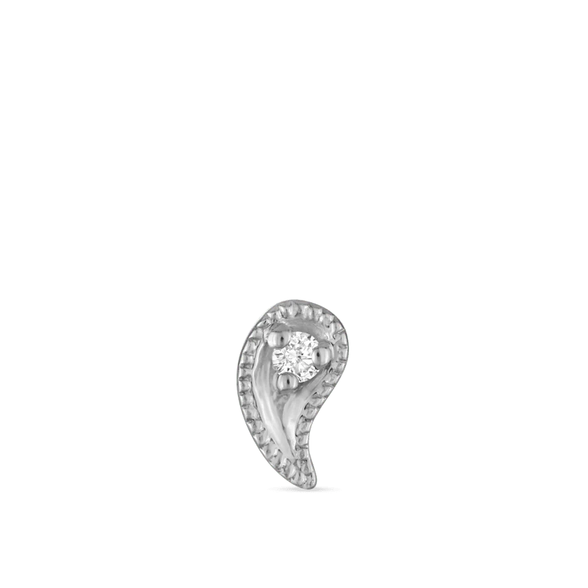 Diamond Paisley Threaded Stud Earring - Image 4