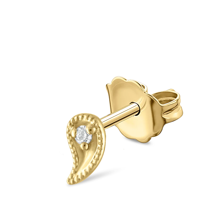 Diamond Paisley Stud Earring - Image 11