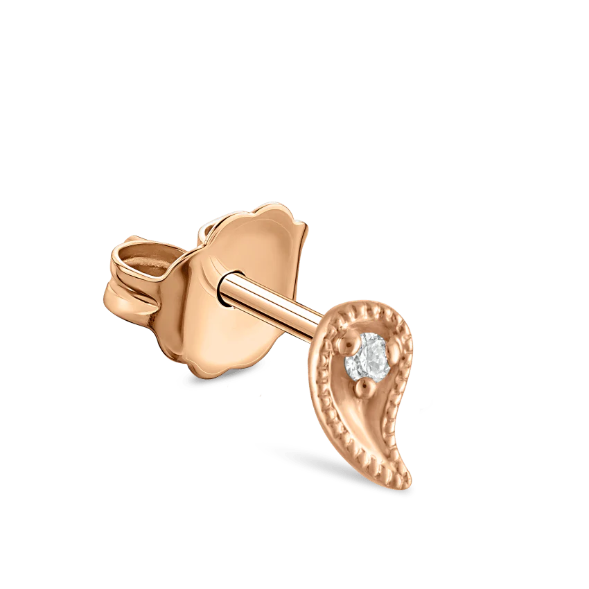 Diamond Paisley Stud Earring - Image 14