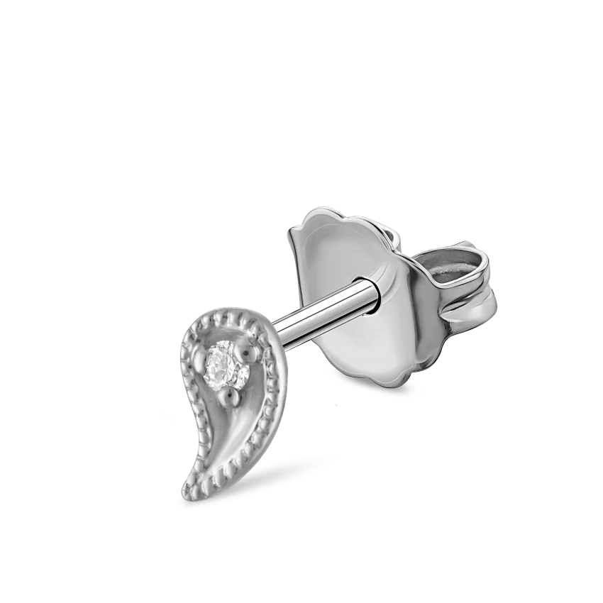 Diamond Paisley Stud Earring - Image 5