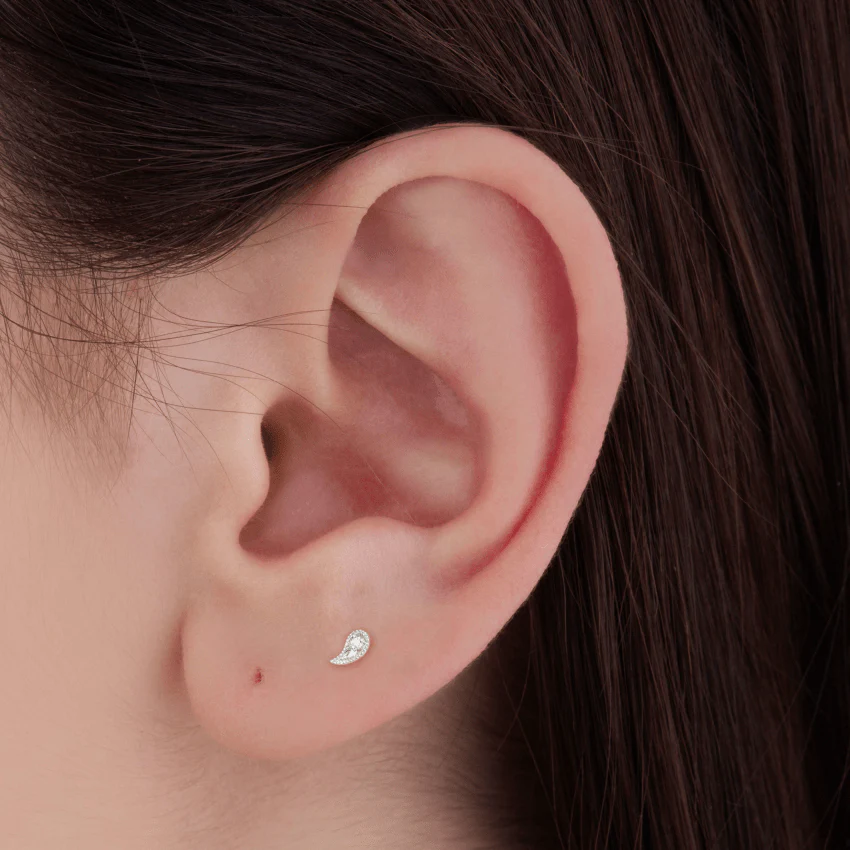 Diamond Paisley Stud Earring - Image 6