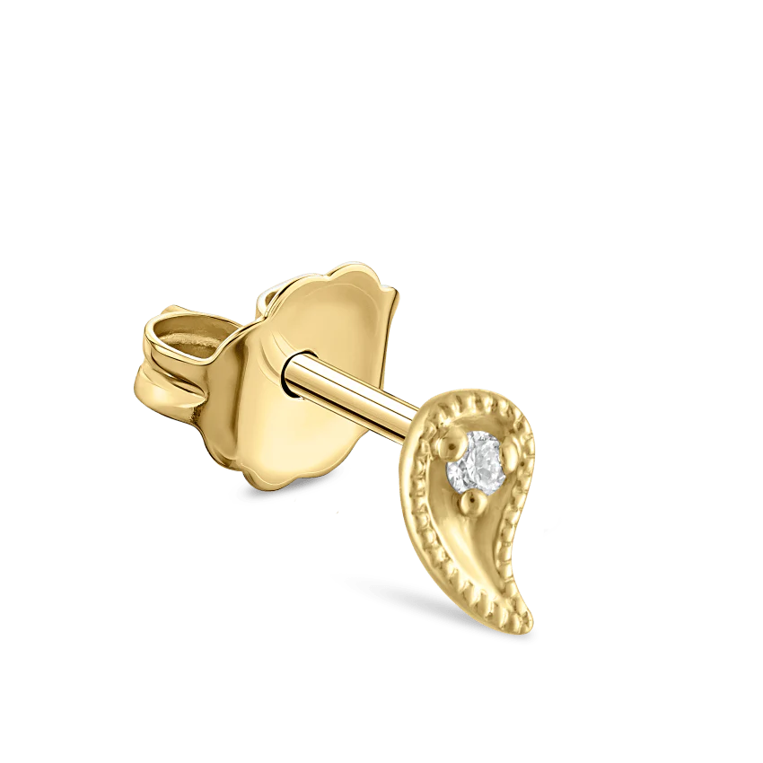 Diamond Paisley Stud Earring - Image 8