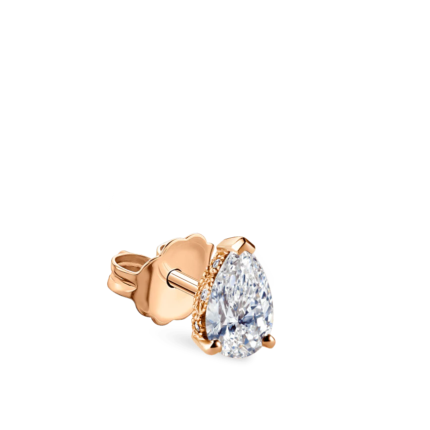 Diamond Pear Stud Earring - Image 10