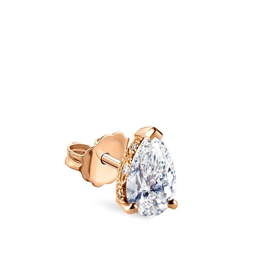 Diamond Pear Stud Earring - Image 12