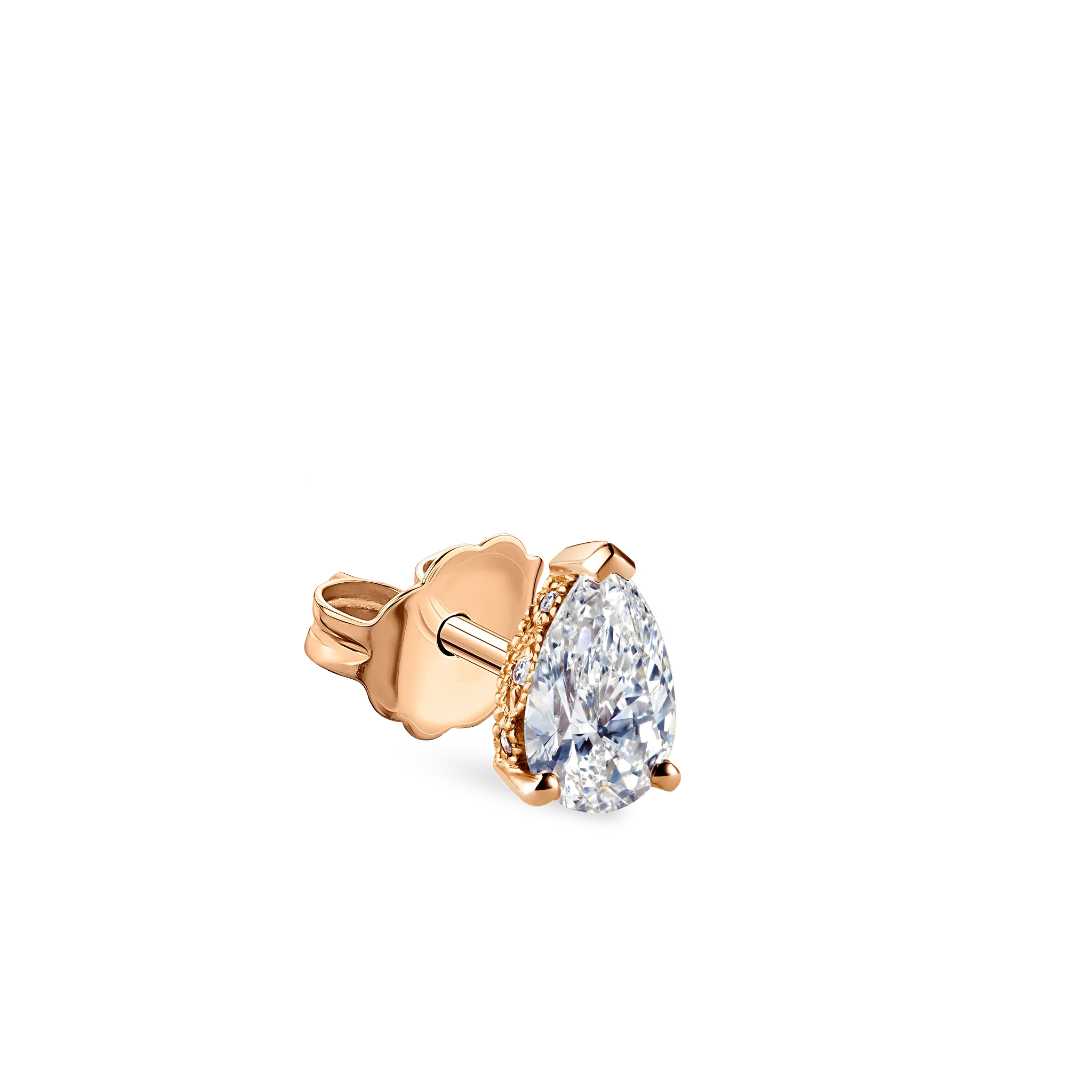 Diamond Pear Stud Earring - Image 14