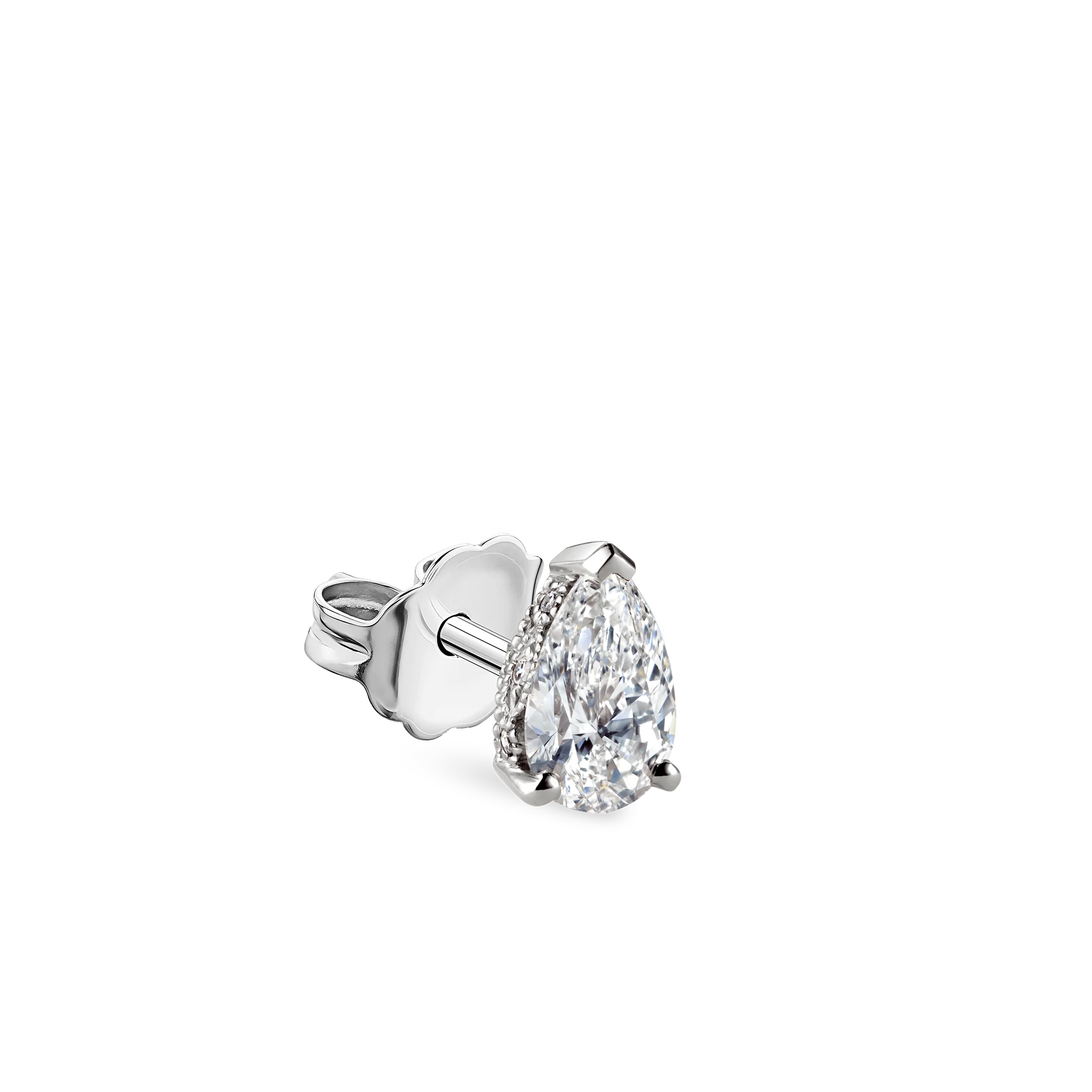Diamond Pear Stud Earring - Image 15