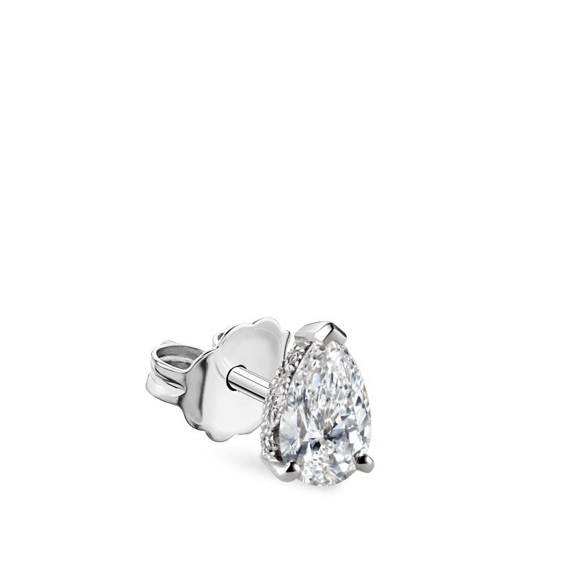 Diamond Pear Stud Earring - Image 3
