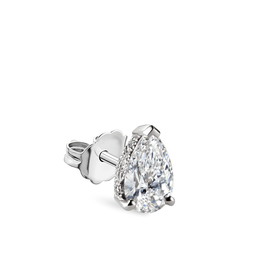 Diamond Pear Stud Earring - Image 4