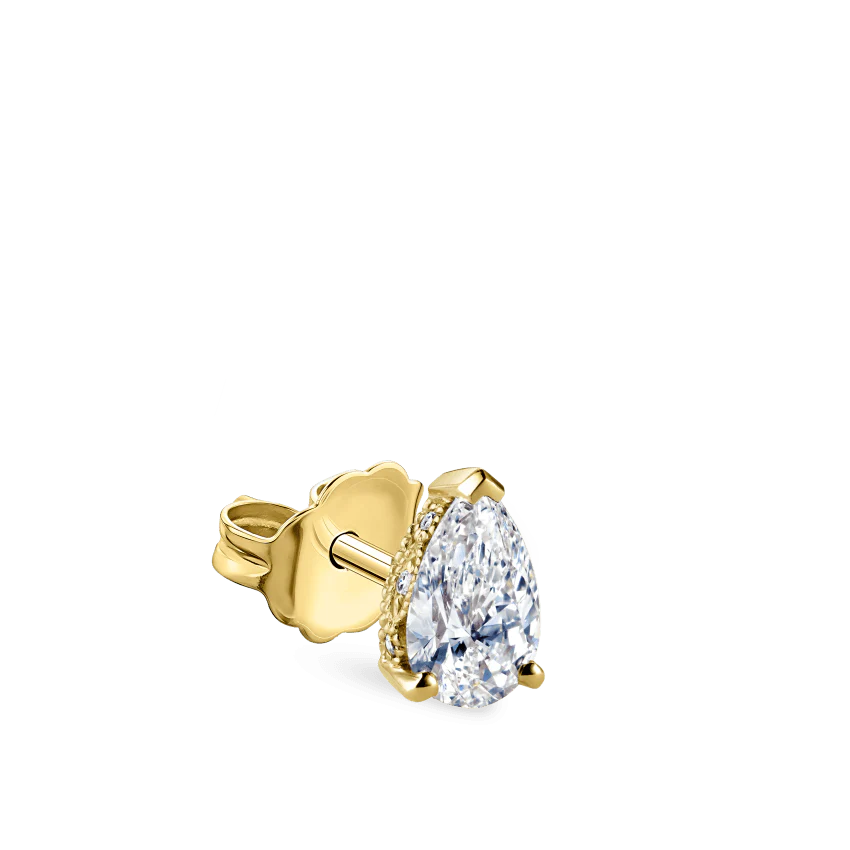 Diamond Pear Stud Earring - Image 6