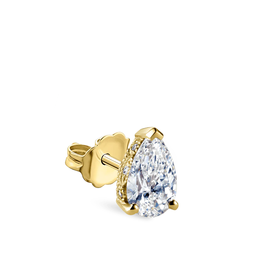Diamond Pear Stud Earring - Image 8