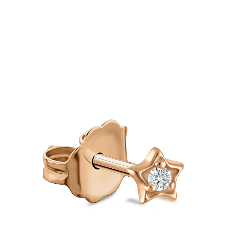 Diamond Solitaire Star Stud Earring - Image 10