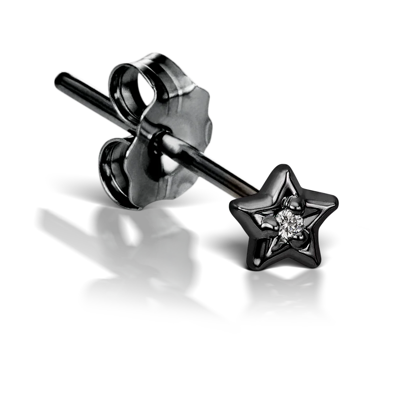 Diamond Solitaire Star Stud Earring - Image 14