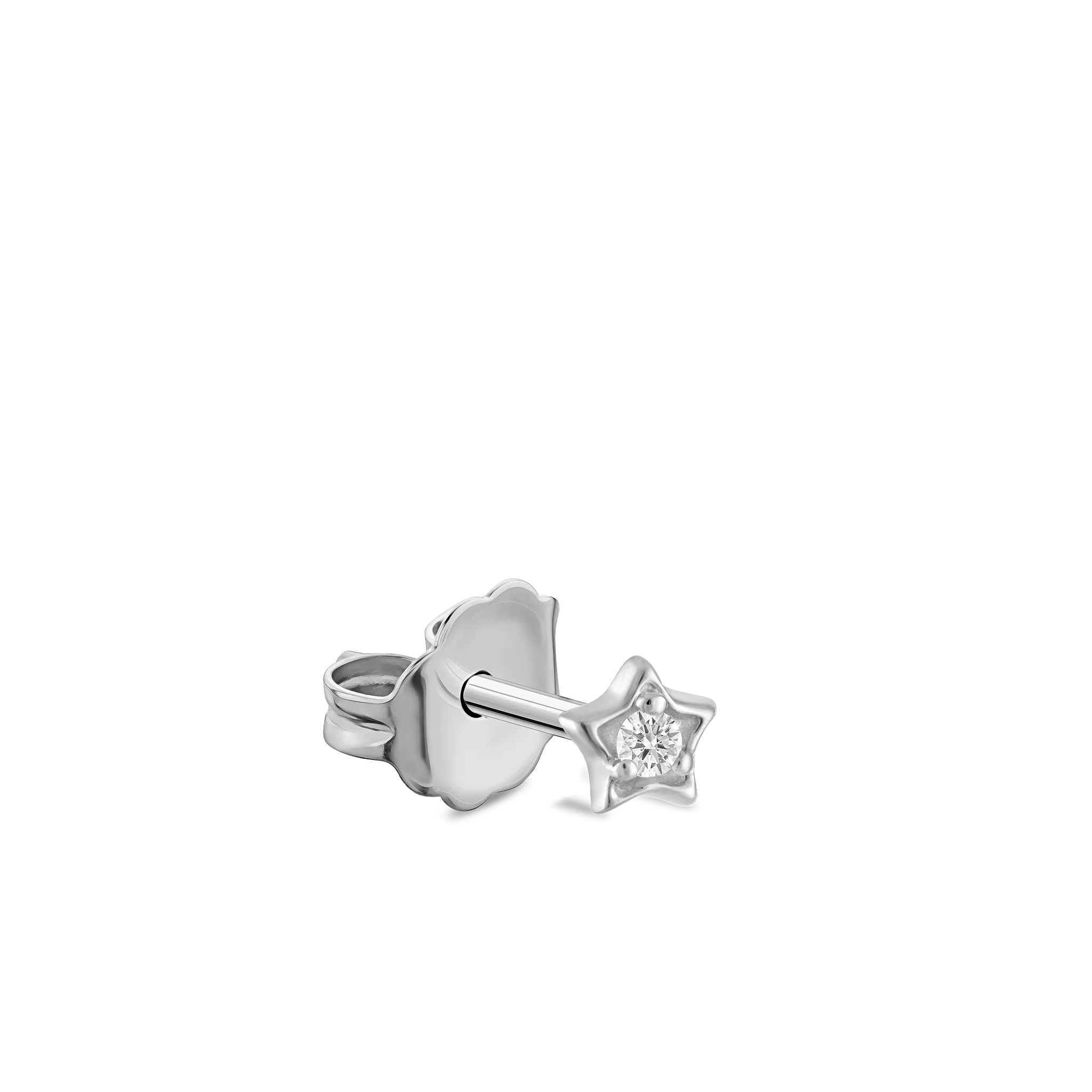 Diamond Solitaire Star Stud Earring - Image 16