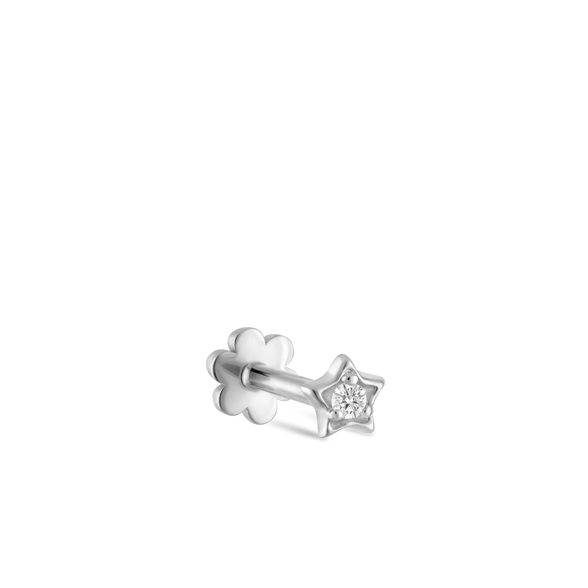 Diamond Solitaire Star Threaded Stud Earring - Image 18