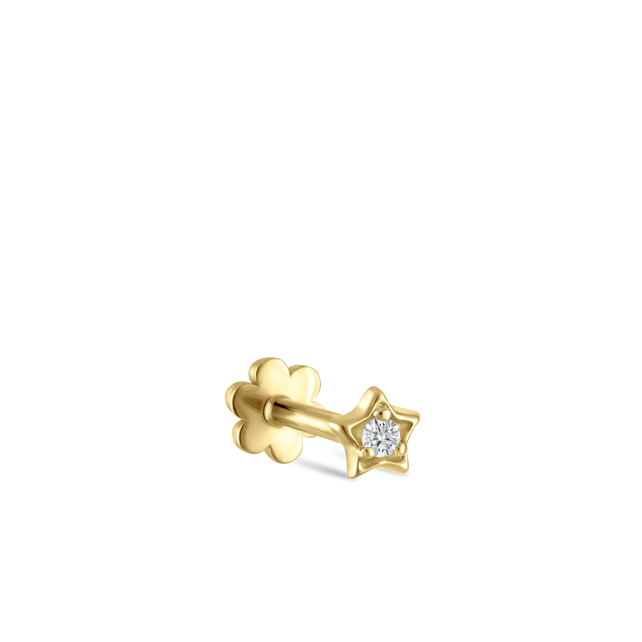 Diamond Solitaire Star Threaded Stud Earring - Image 19