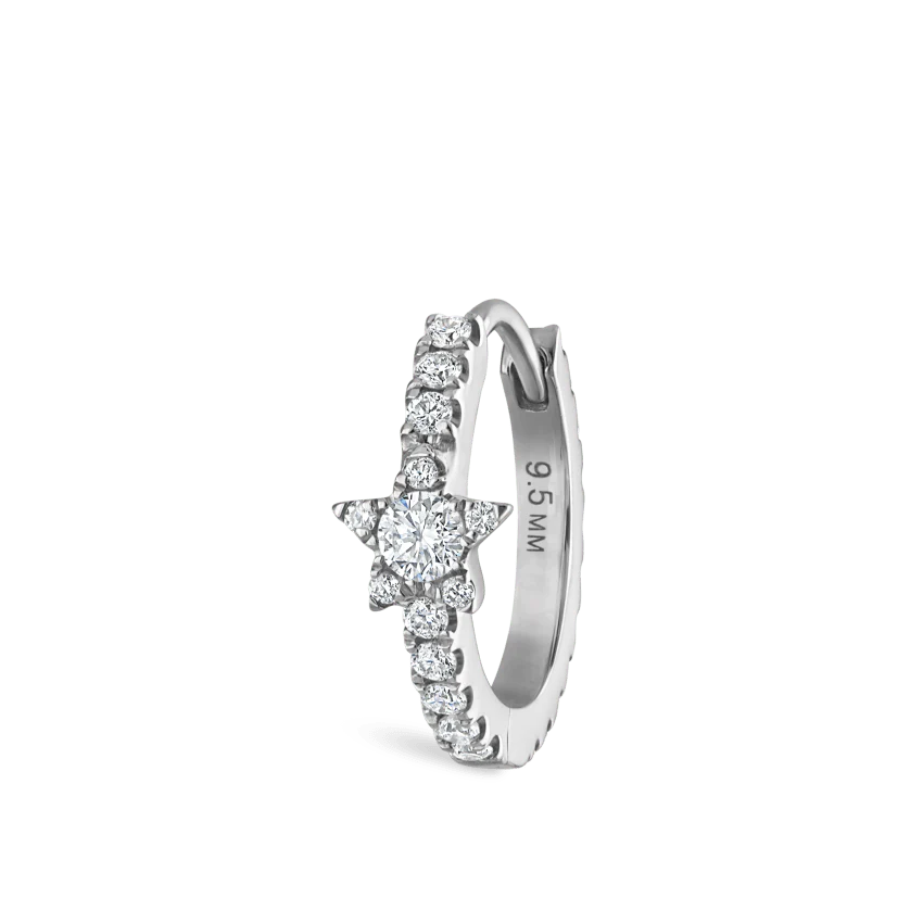 Diamond Star Eternity Hoop Earring - Image 12