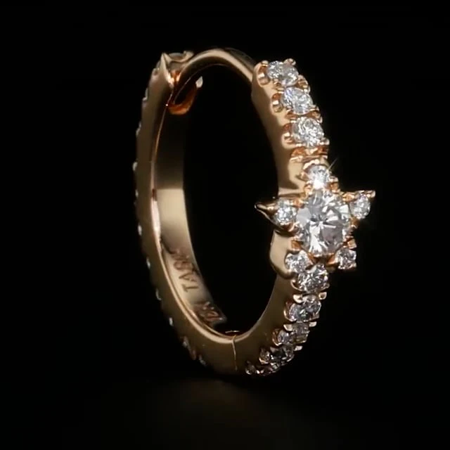 Diamond Star Eternity Hoop Earring - Image 28