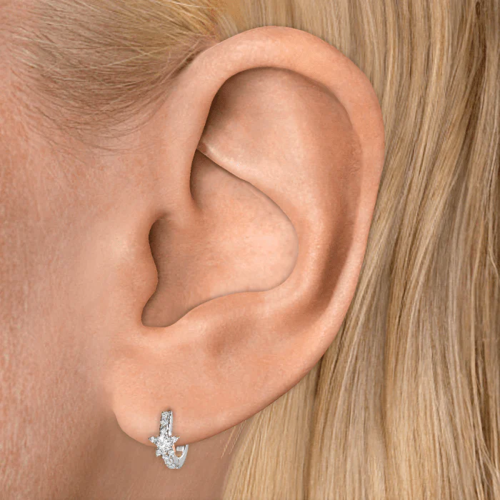 Diamond Star Eternity Hoop Earring - Image 3