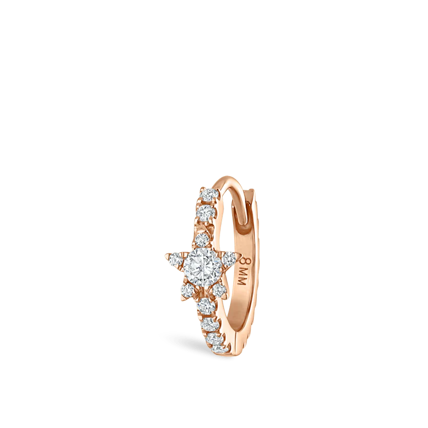 Diamond Star Eternity Hoop Earring - Image 34