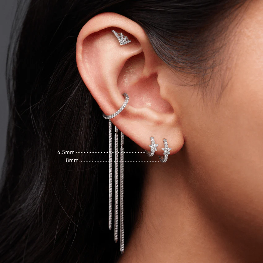 Diamond Star Eternity Hoop Earring - Image 39