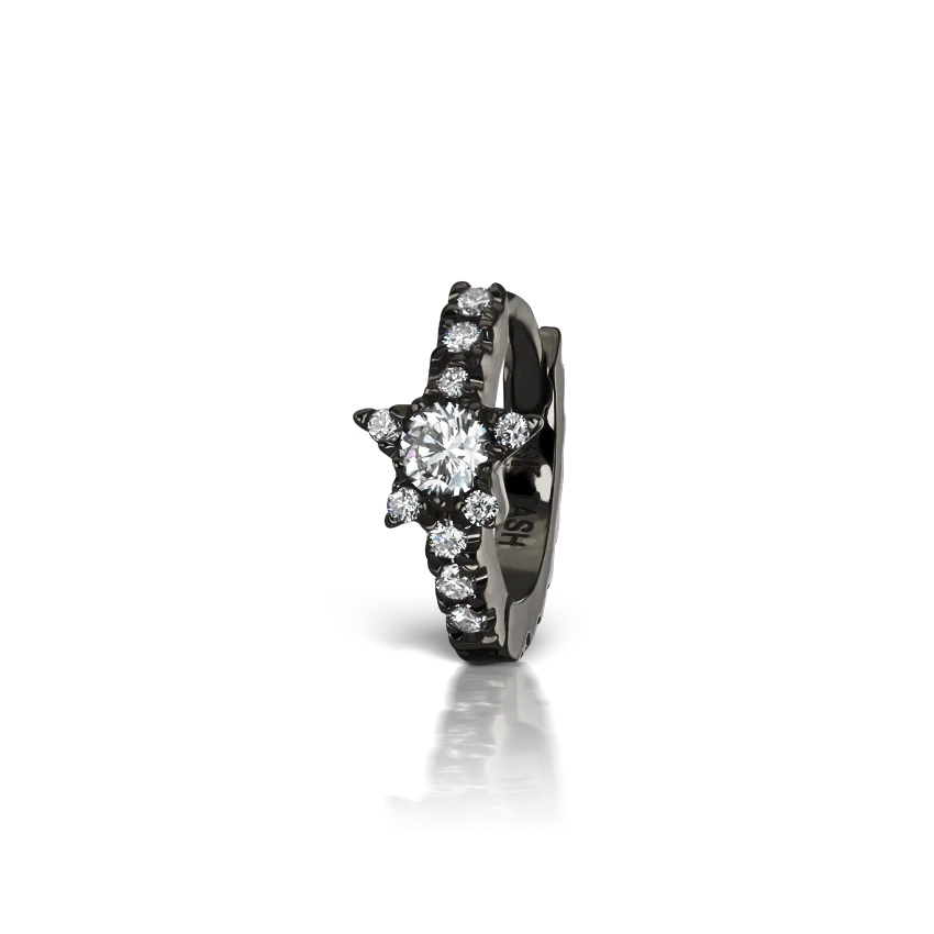 Diamond Star Eternity Hoop Earring - Image 44