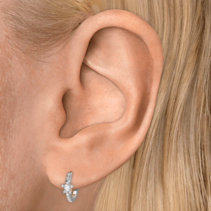 Diamond Star Eternity Hoop Earring - Image 8