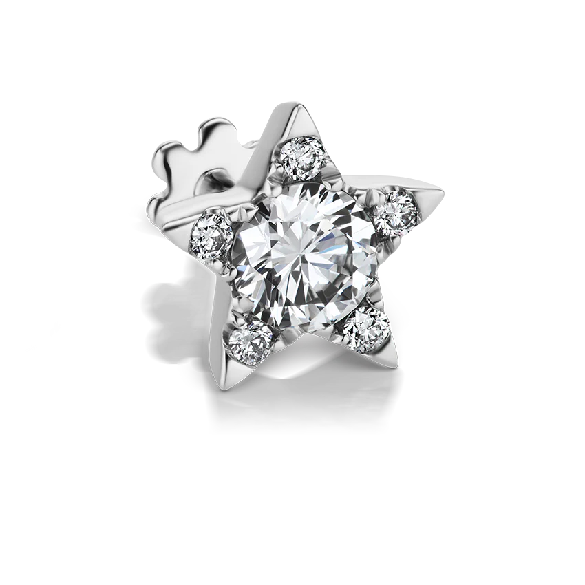 Diamond Star Threaded Stud Earring - Image 12