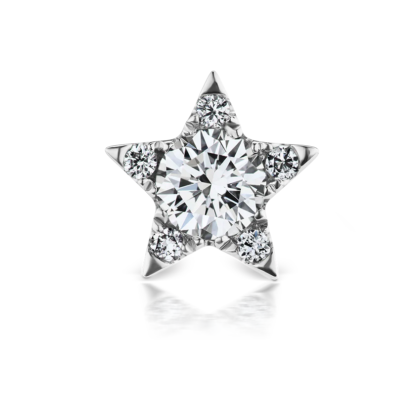 Diamond Star Threaded Stud Earring - Image 13