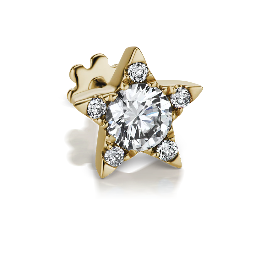 Diamond Star Threaded Stud Earring - Image 25