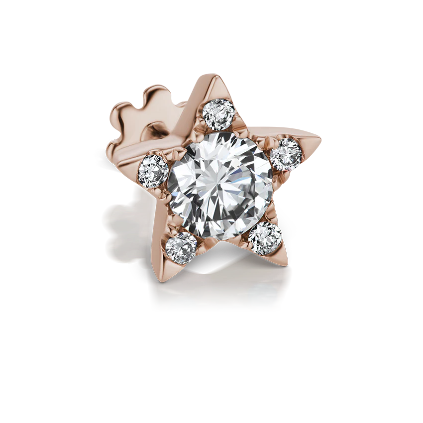 Diamond Star Threaded Stud Earring - Image 38