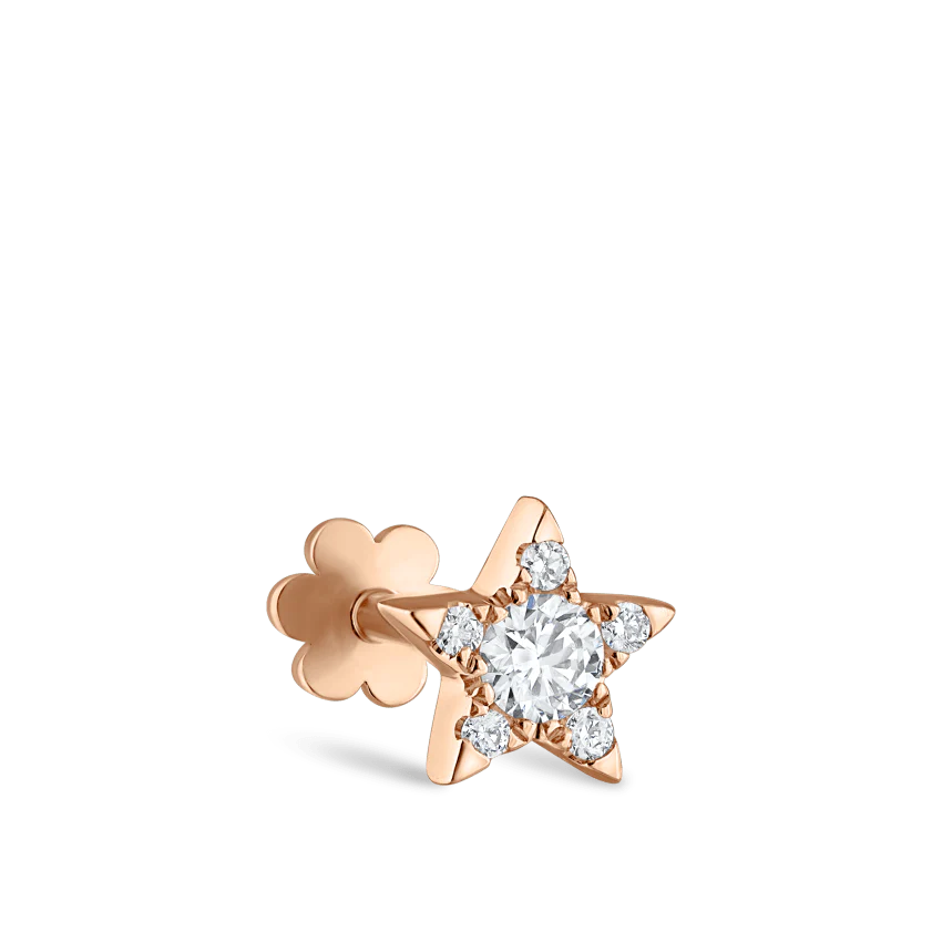 Diamond Star Threaded Stud Earring With Titanium Backing - Image 28