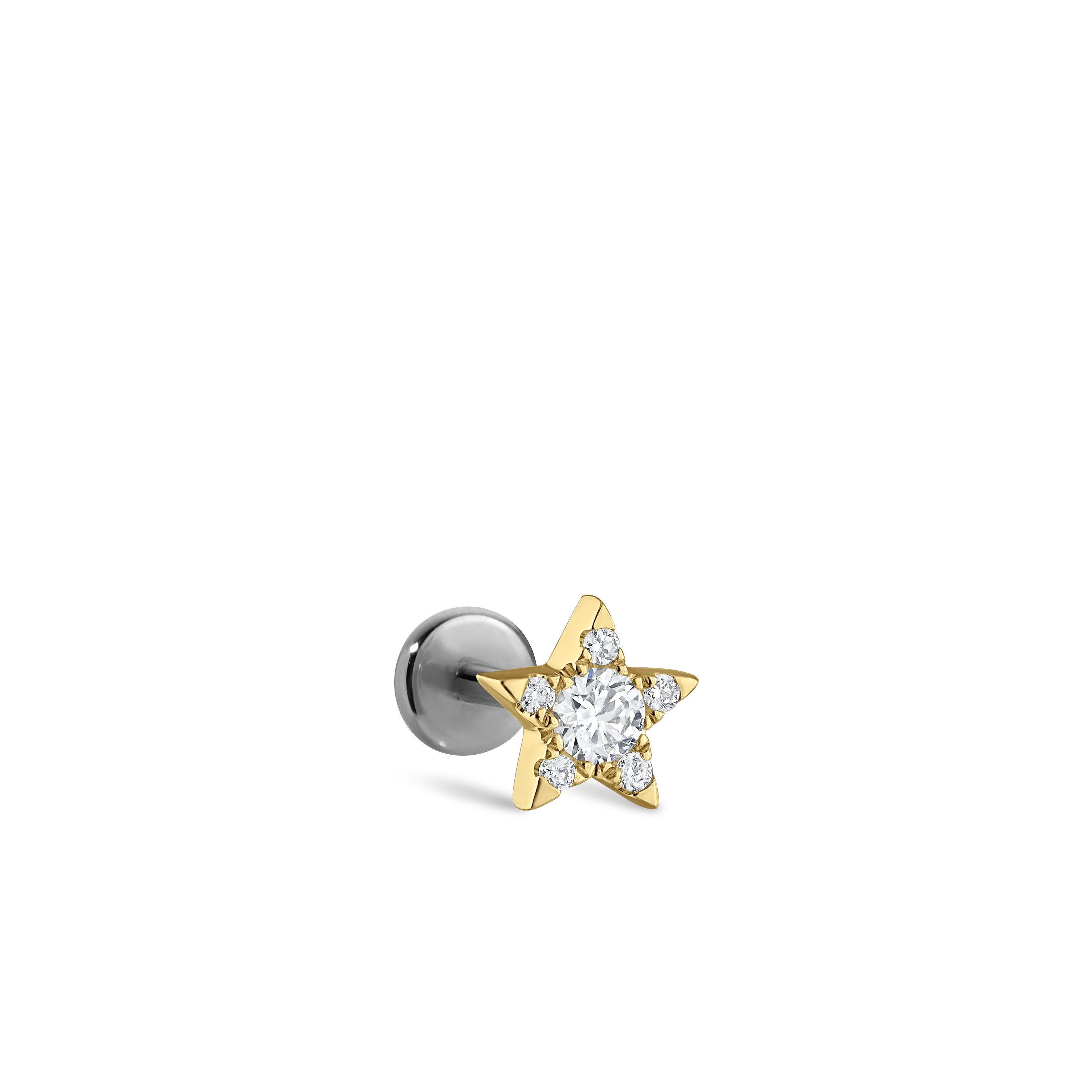 Diamond Star Threaded Stud Earring With Titanium Backing - Image 43