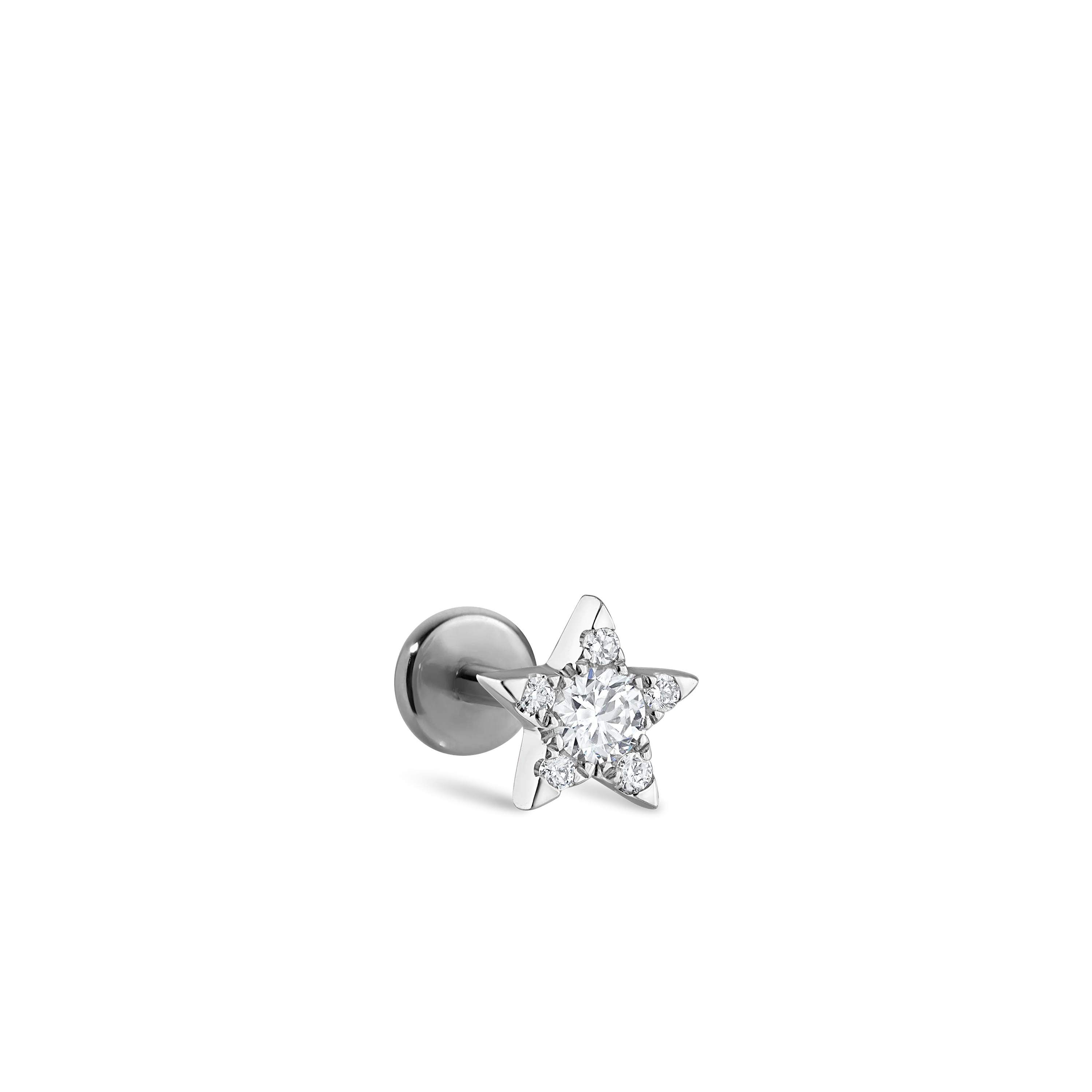 Diamond Star Threaded Stud Earring With Titanium Backing - Image 45