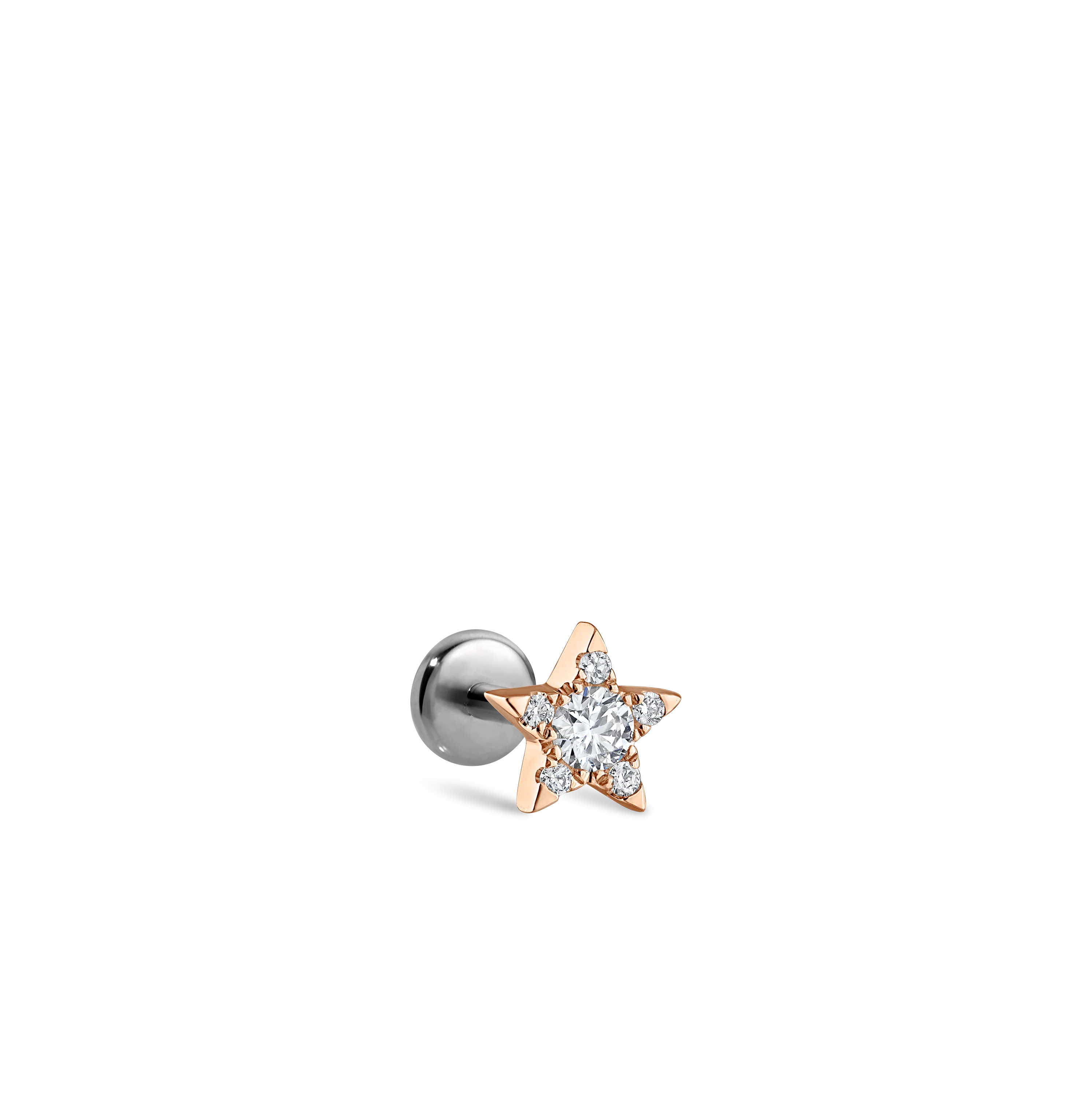 Diamond Star Threaded Stud Earring With Titanium Backing - Image 46