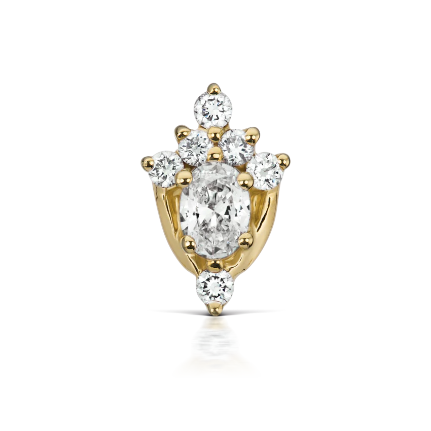 Diamond Tash Tiara Threaded Stud Earring With Titanium Backing - Image 5