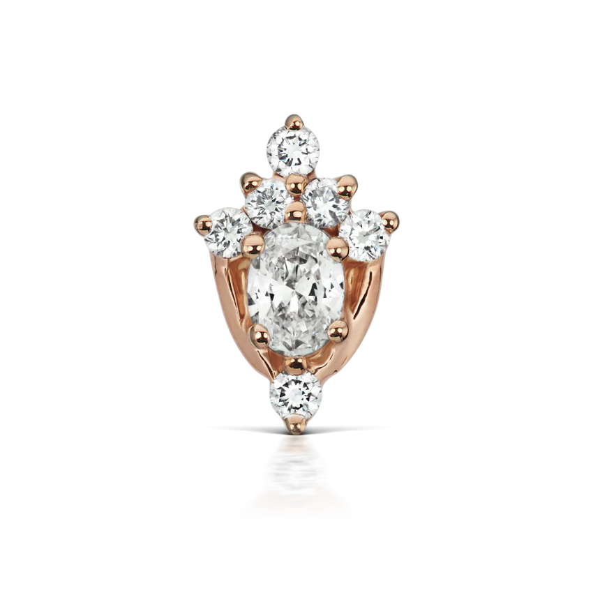 Diamond Tash Tiara Threaded Stud Earring With Titanium Backing - Image 8