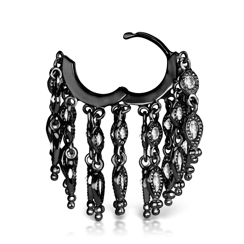 Diamond Tassel Eternity Hoop Earring - Image 28
