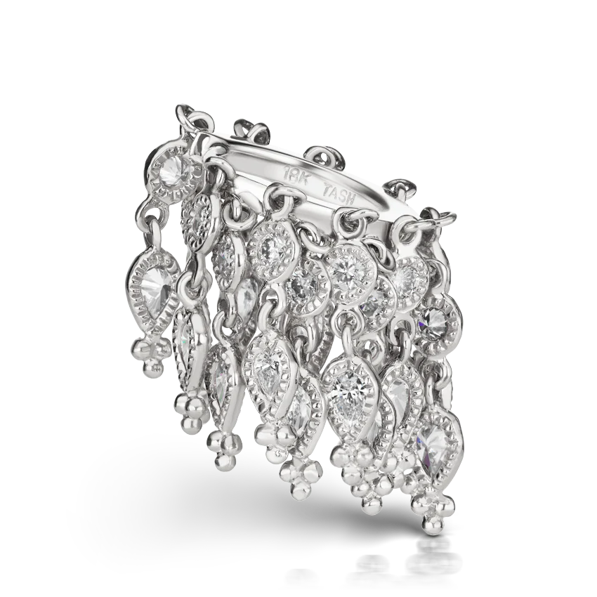 Diamond Tassel Eternity Hoop Earring - Image 7